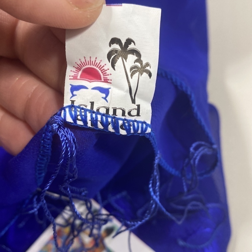NWT Island style blue bathing suit cover up / wrap - Picture 10 of 10